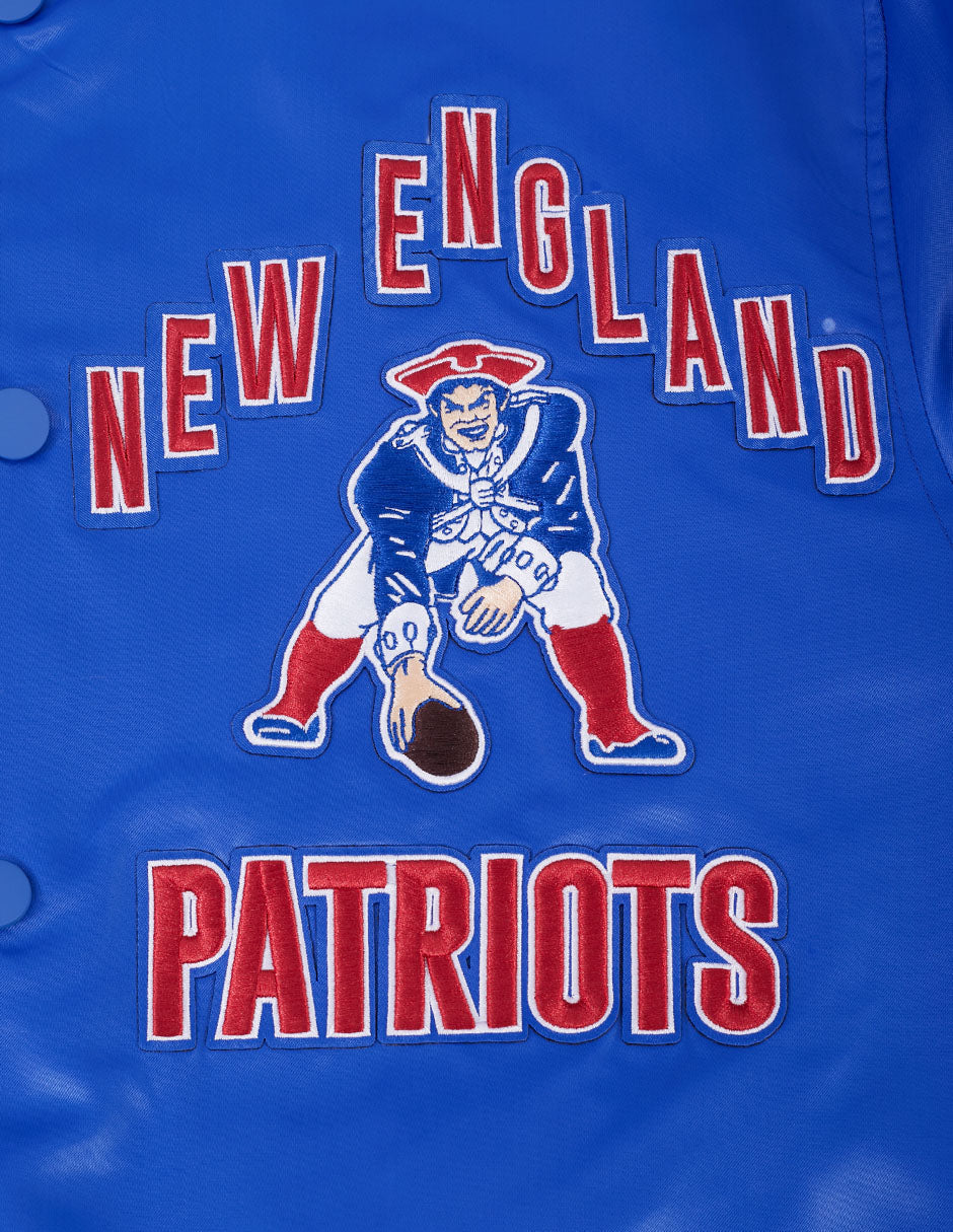NFL NEW ENGLAND PATRIOTS ON TOP Men SATIN JACKET (ROYAL BLUE/RED) product image 6, provided for visual reference and product