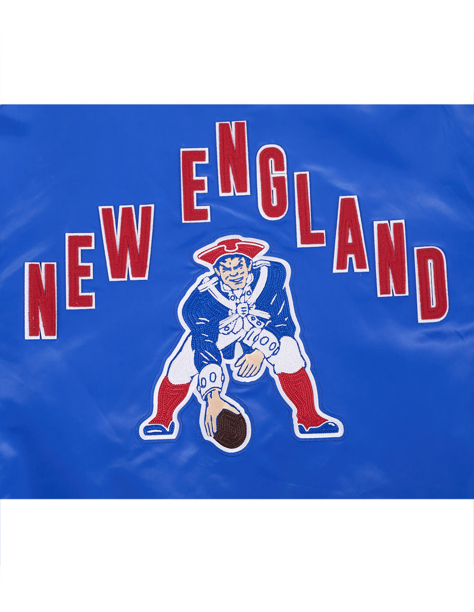 NFL NEW ENGLAND PATRIOTS ON TOP Men SATIN JACKET (ROYAL BLUE/RED) product image 7, provided for visual reference and product