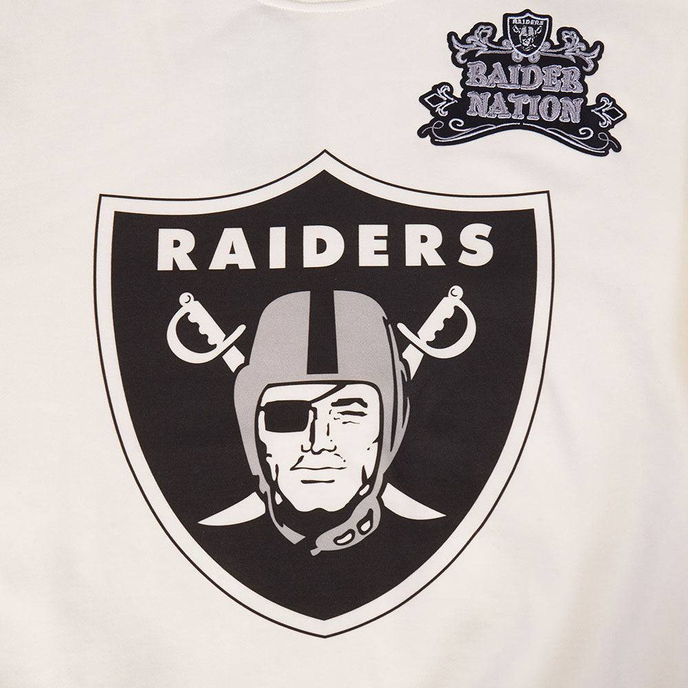 NFL LAS VEGAS RAIDERS REBEL ATHLETICS Men FLC CREWNECK (EGGSHELL) product image 5, provided for visual reference and product