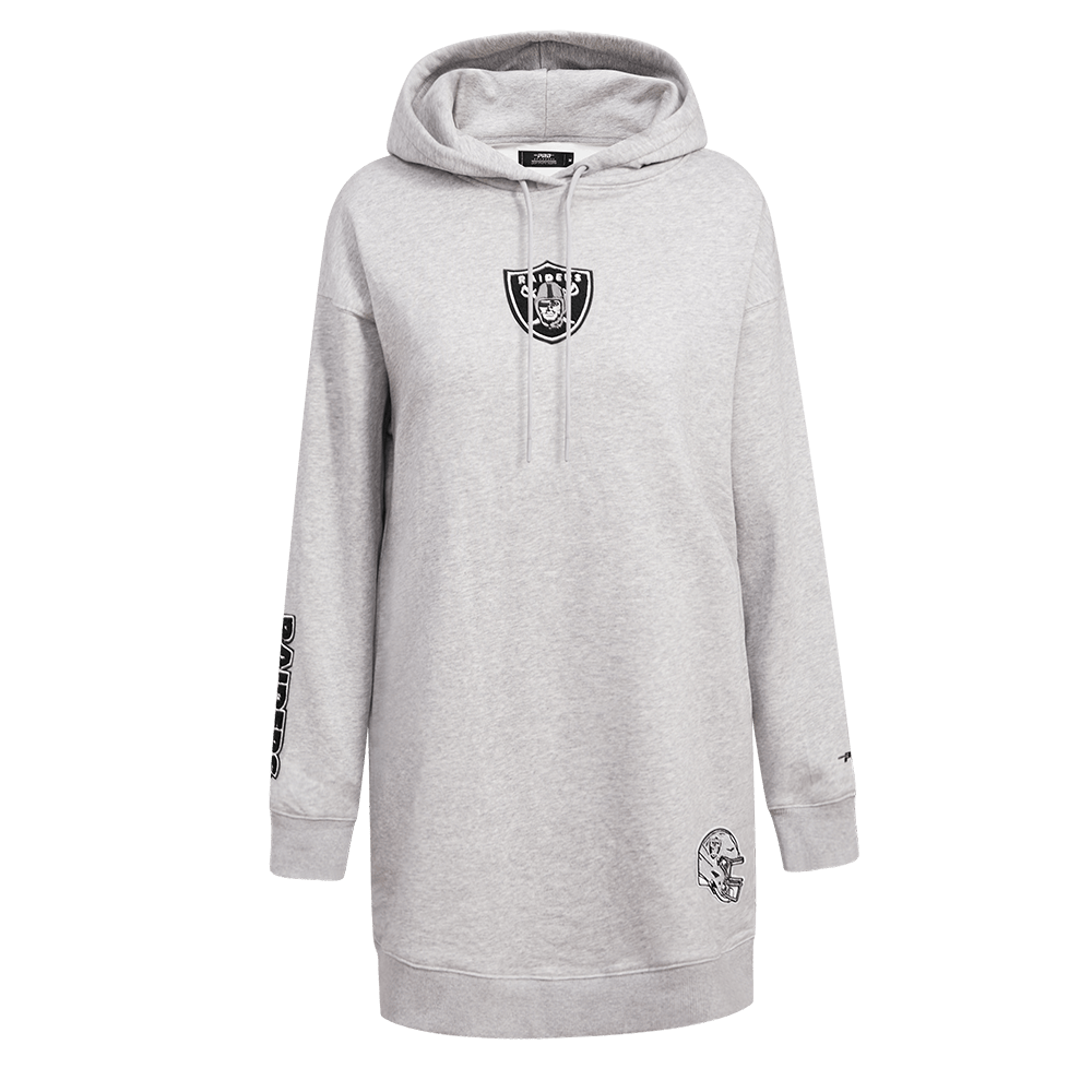 NFL LAS VEGAS RAIDERS CLASSIC Women HOODIE DRESS (HEATHER GREY) product image 1, provided for visual reference and product