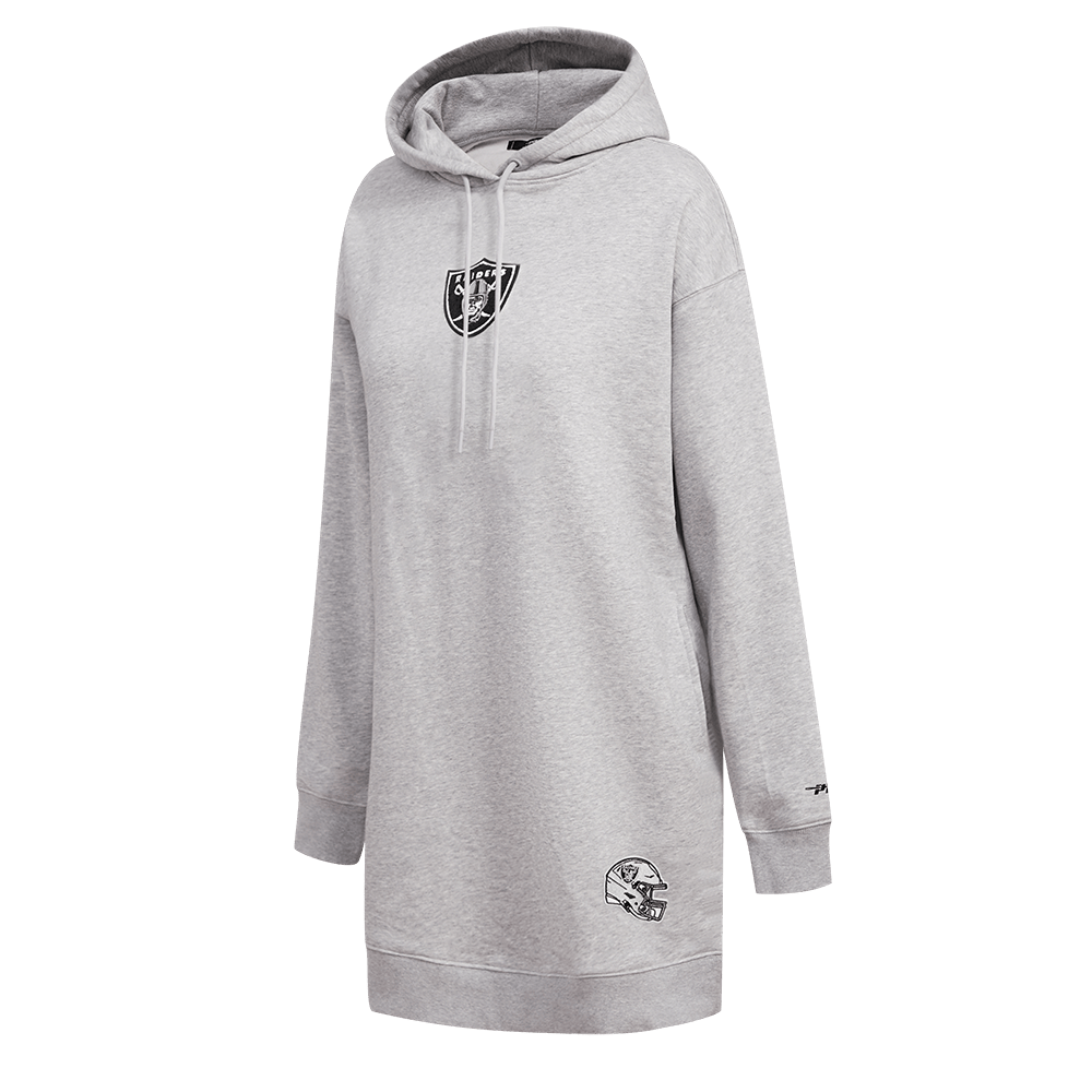 NFL LAS VEGAS RAIDERS CLASSIC Women HOODIE DRESS (HEATHER GREY) product image 2, provided for visual reference and product