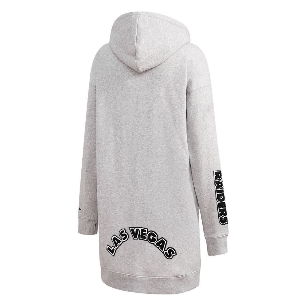 NFL LAS VEGAS RAIDERS CLASSIC Women HOODIE DRESS (HEATHER GREY) product image 3, provided for visual reference and product