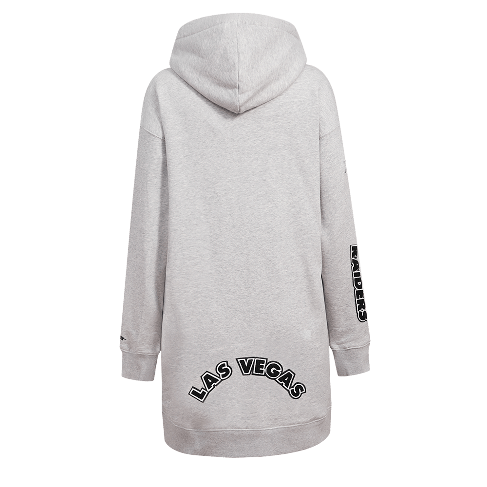 NFL LAS VEGAS RAIDERS CLASSIC Women HOODIE DRESS (HEATHER GREY) product image 4, provided for visual reference and product