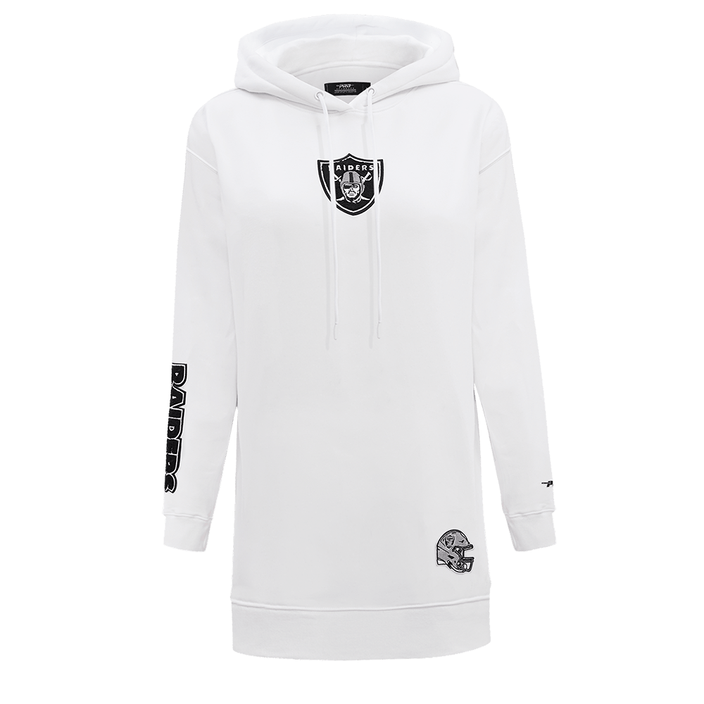 NFL LAS VEGAS RAIDERS CLASSIC Women HOODIE DRESS (WHITE) product image 1, provided for visual reference and product detail