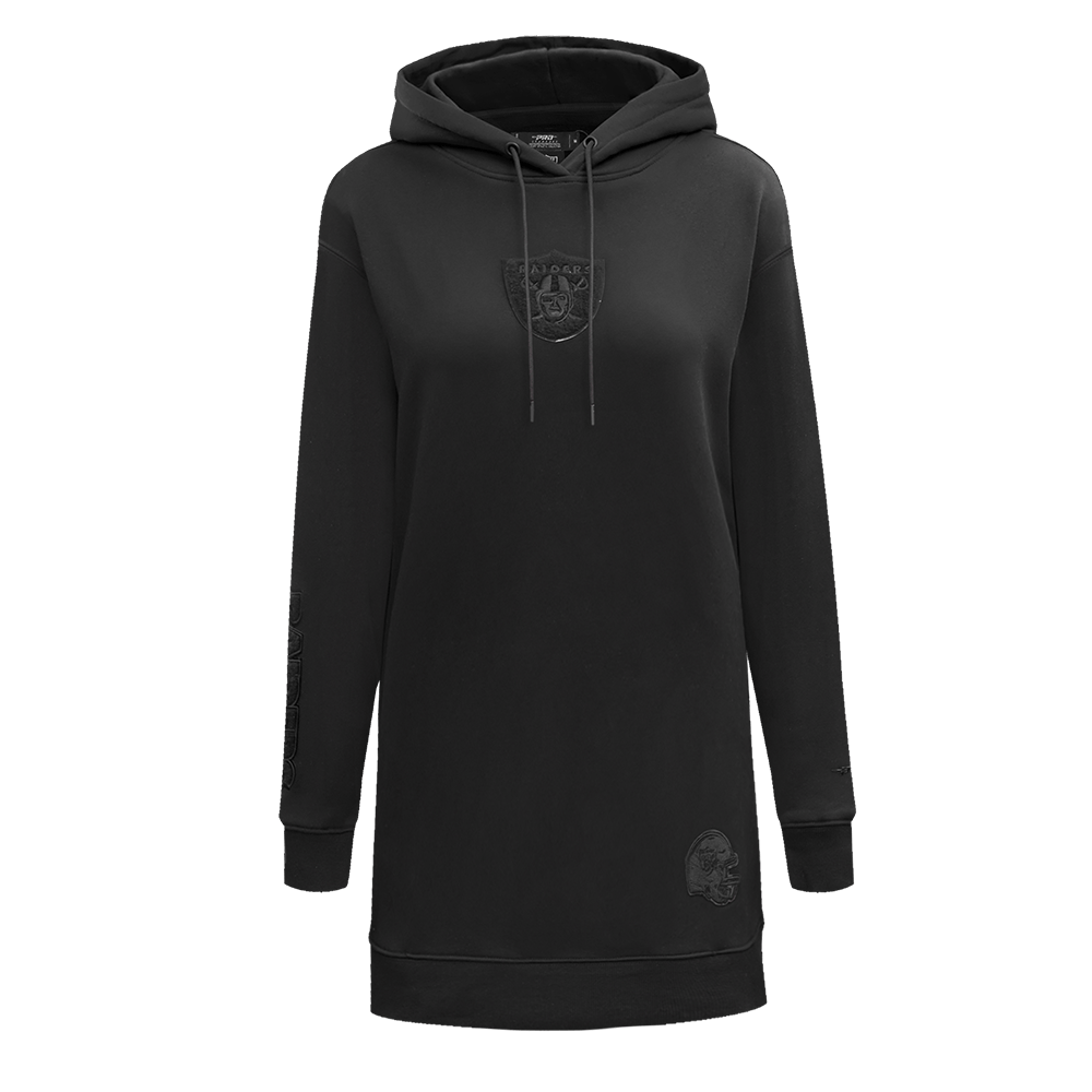 NFL LAS VEGAS RAIDERS TRIPLE BLACK Women HOODIE DRESS (TRIPLE BLACK) product image 1, provided for visual reference and