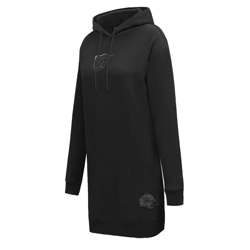 NFL LAS VEGAS RAIDERS TRIPLE BLACK Women HOODIE DRESS (TRIPLE BLACK) product image 2, provided for visual reference and