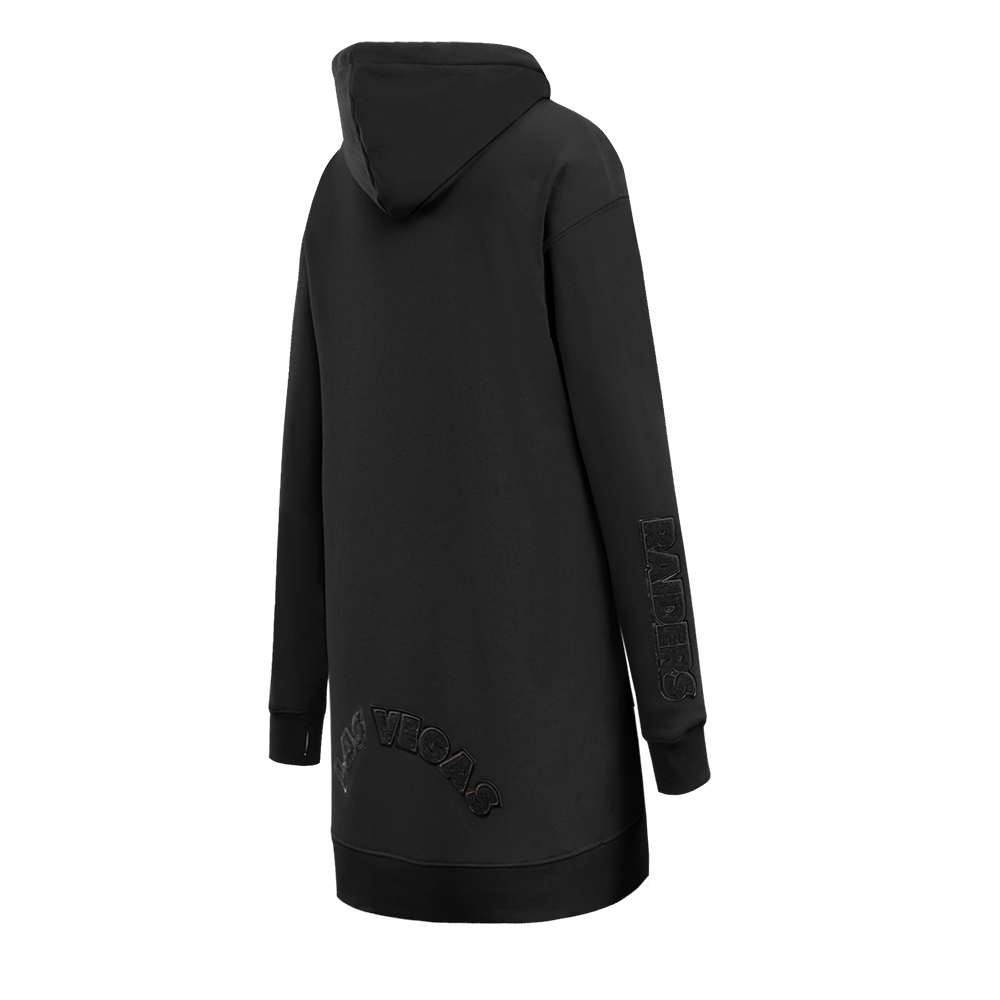 NFL LAS VEGAS RAIDERS TRIPLE BLACK Women HOODIE DRESS (TRIPLE BLACK) product image 3, provided for visual reference and