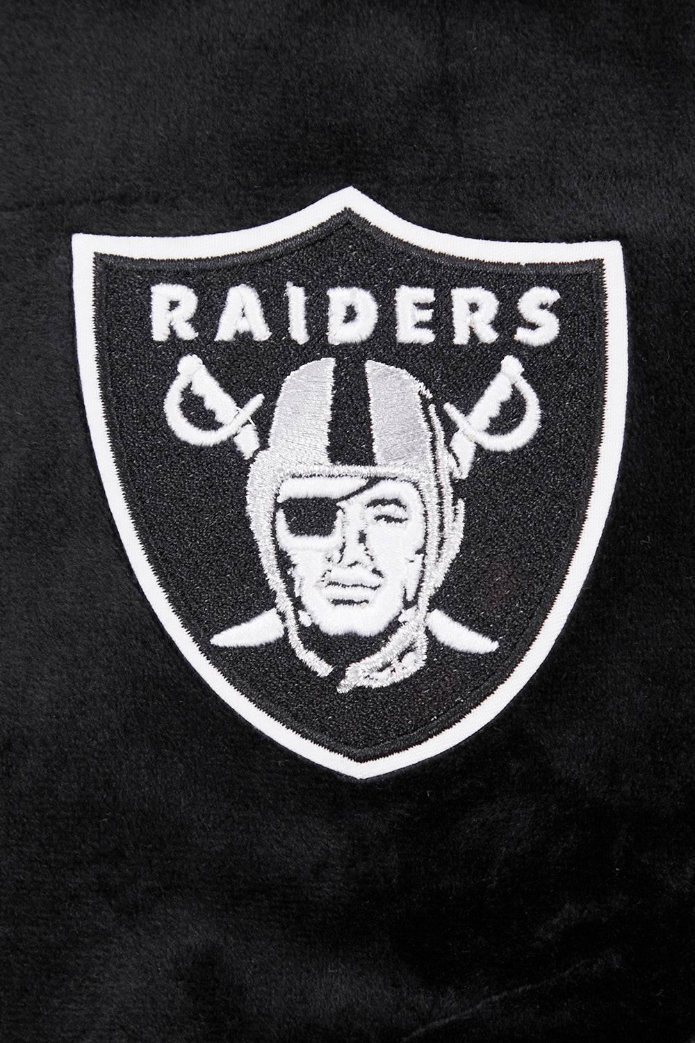 NFL LAS VEGAS RAIDERS CLASSIC Women VELOUR FULL ZIP PULLOVER HOODIE (BLACK) product image 7, provided for visual reference