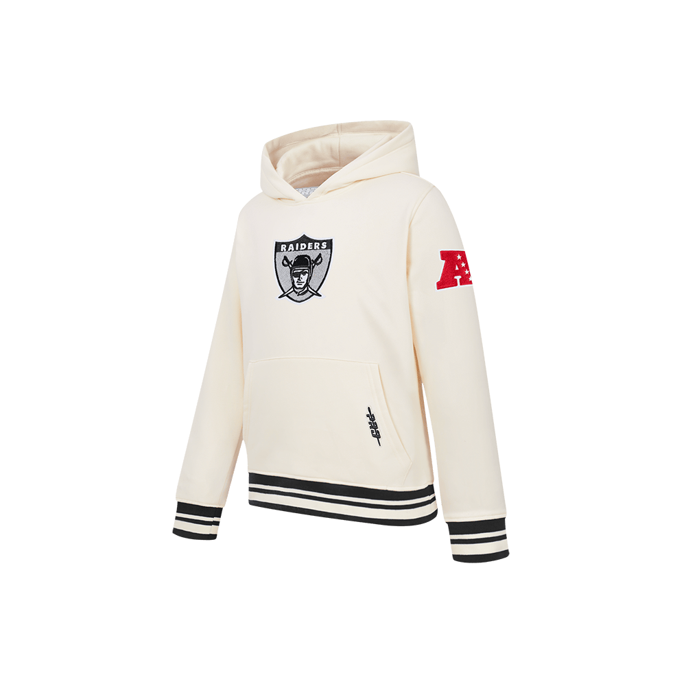 NFL Las Vegas Raiders Retro Classic Little Boy'S Rib Fleece Pullover Hoodie (Eggshell/ Black) product image 2, provided for
