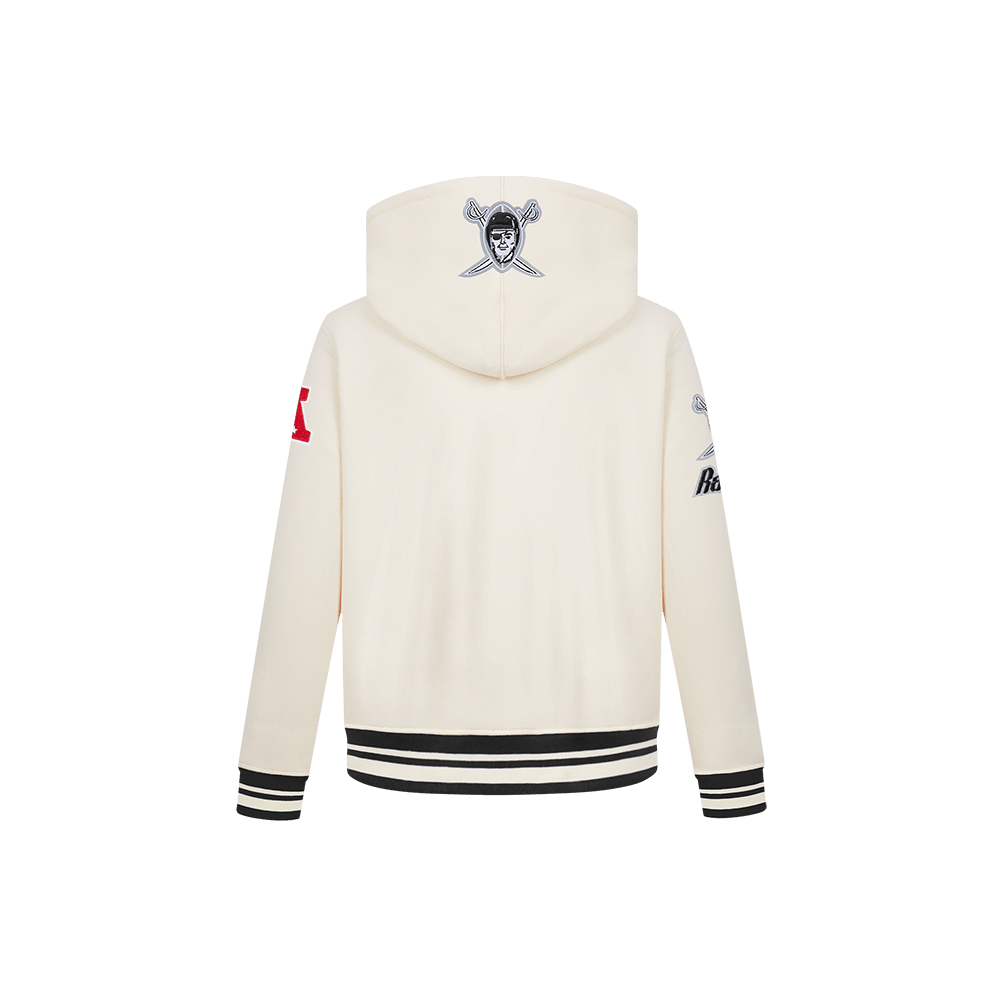 NFL Las Vegas Raiders Retro Classic Little Boy'S Rib Fleece Pullover Hoodie (Eggshell/ Black) product image 3, provided for