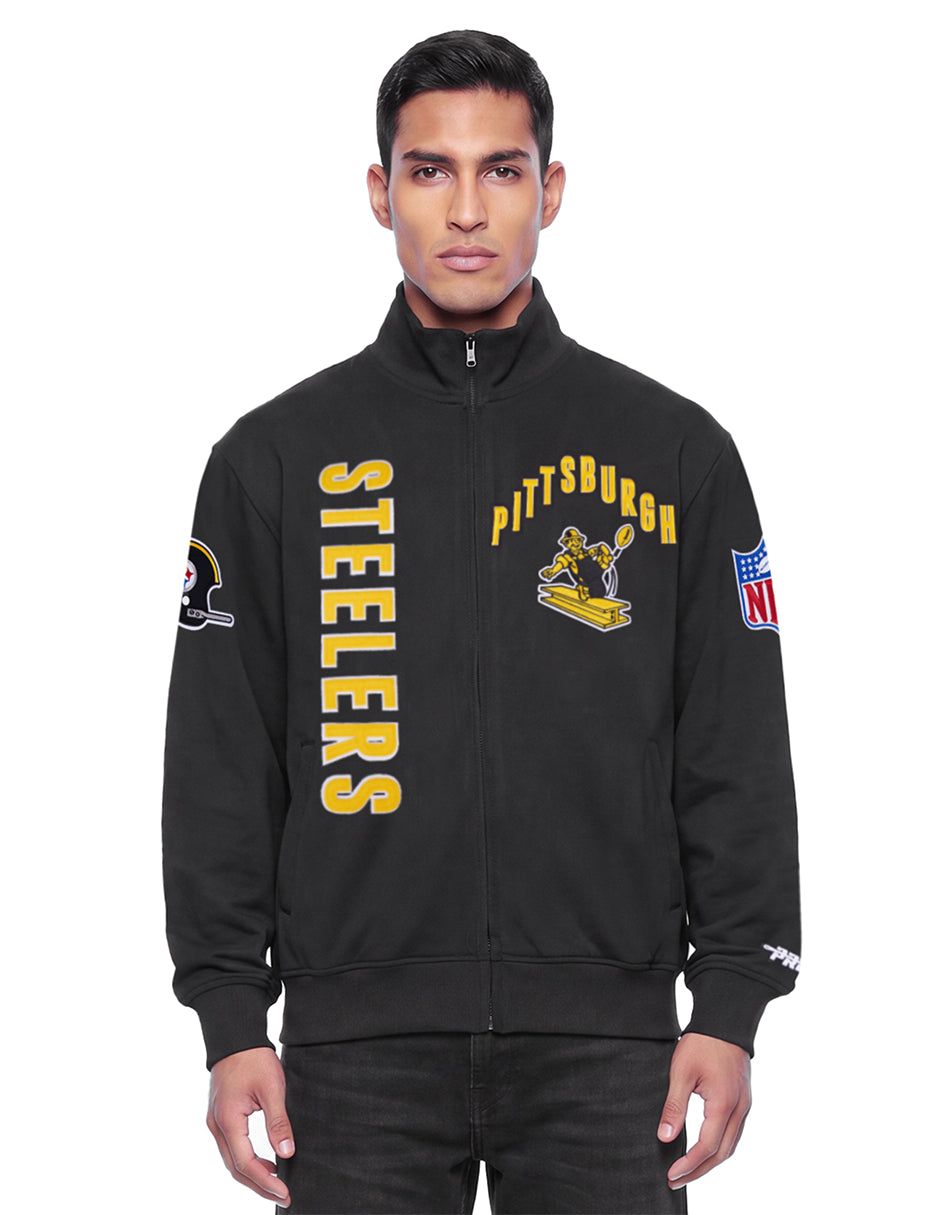 NFL PITTSBURGH STEELERS ON TOP Men TRACK JACKET (BLACK) product image 1, provided for visual reference and product detail