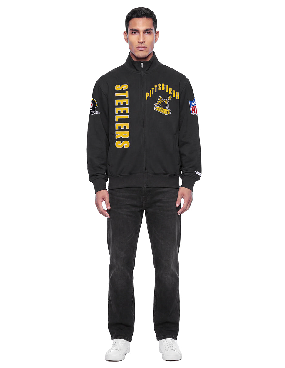 NFL PITTSBURGH STEELERS ON TOP Men TRACK JACKET (BLACK) product image 2, provided for visual reference and product detail