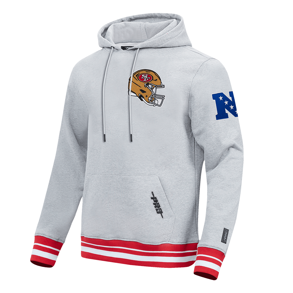 NFL SAN FRANCISCO 49ERS DAY ONE Men PULL OVER HOODIE (HEATHER GRAY/RED) product image 3, provided for visual reference and