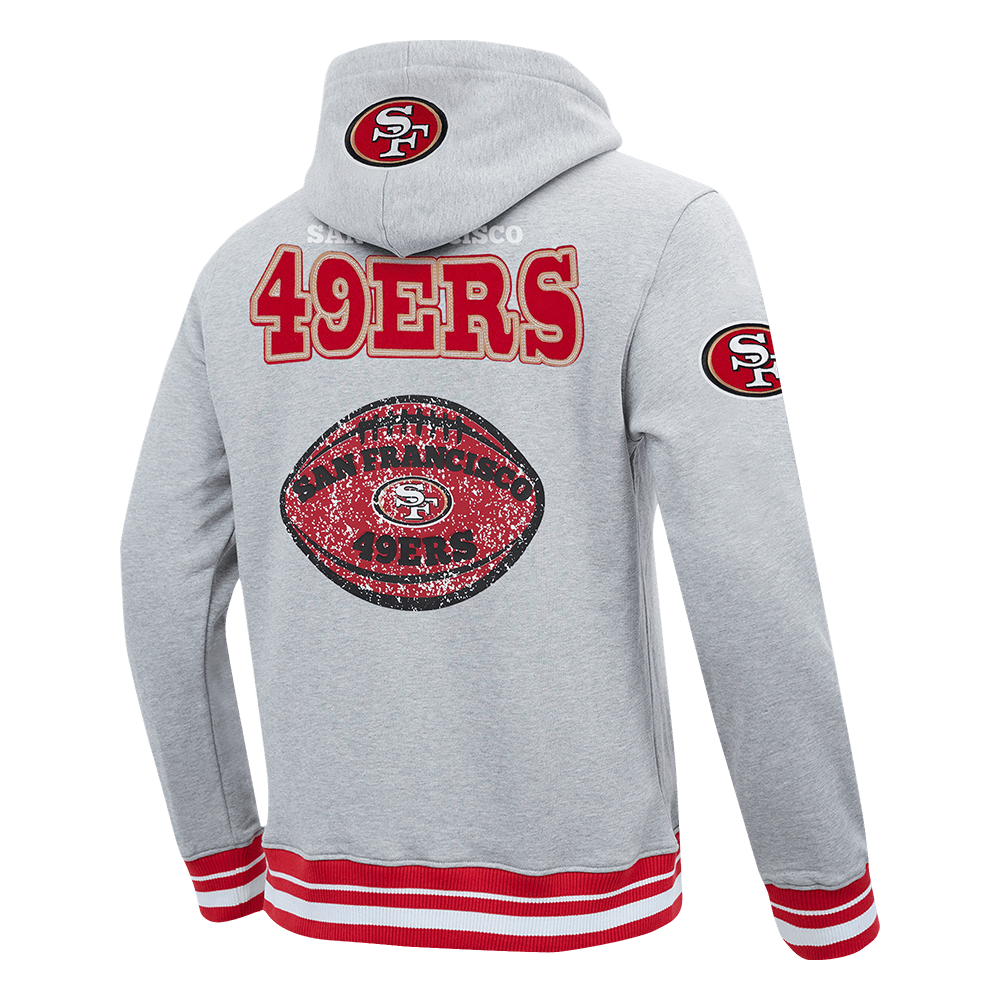 NFL SAN FRANCISCO 49ERS DAY ONE Men PULL OVER HOODIE (HEATHER GRAY/RED) product image 4, provided for visual reference and