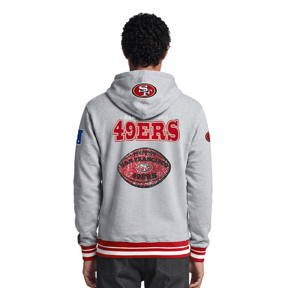 NFL SAN FRANCISCO 49ERS DAY ONE Men PULL OVER HOODIE (HEATHER GRAY/RED) product image 2, provided for visual reference and