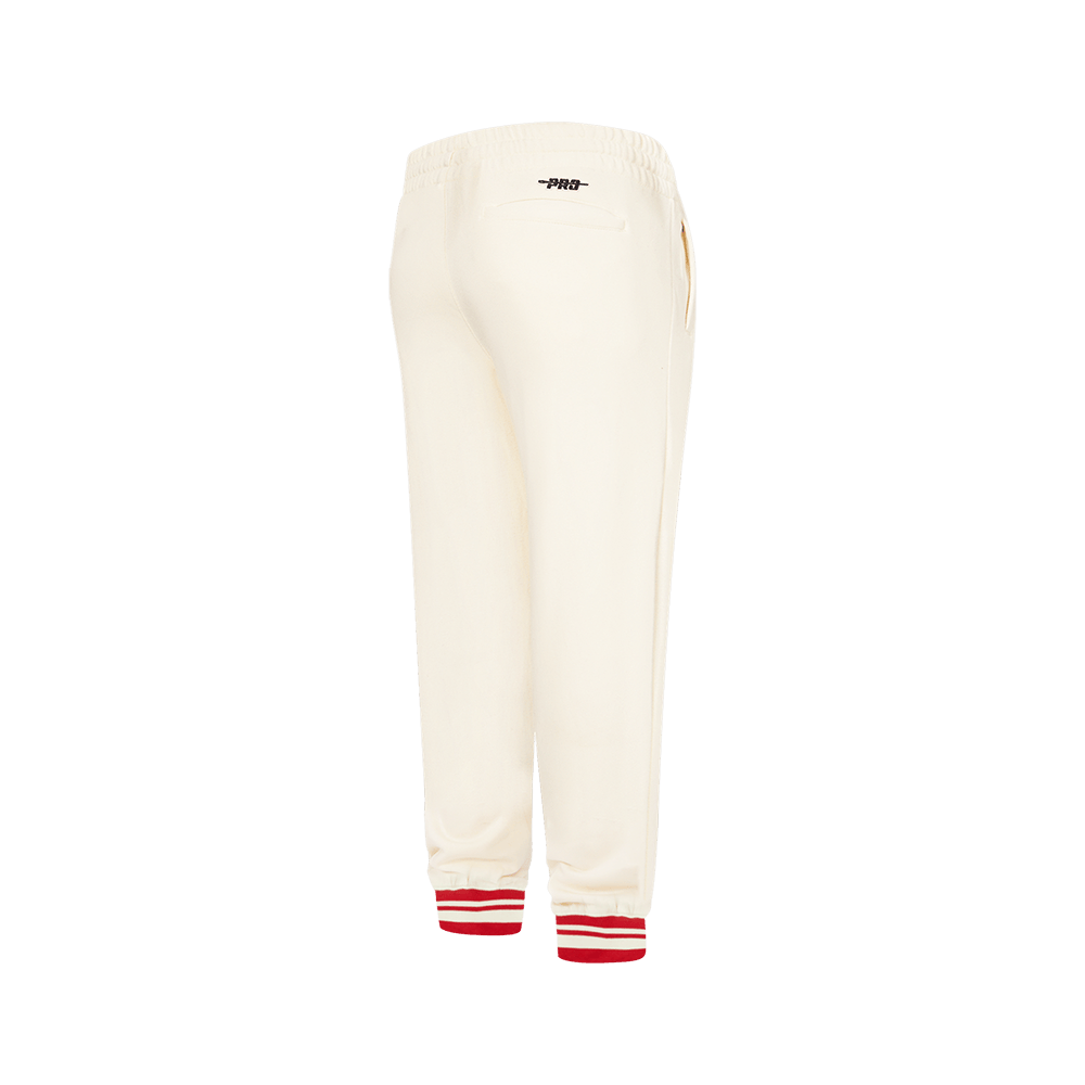 NFL San Francisco 49Ers Retro Classic Big Boy'S Rib Flc Sweatpant (Eggshell/ Red) product image 5, provided for visual
