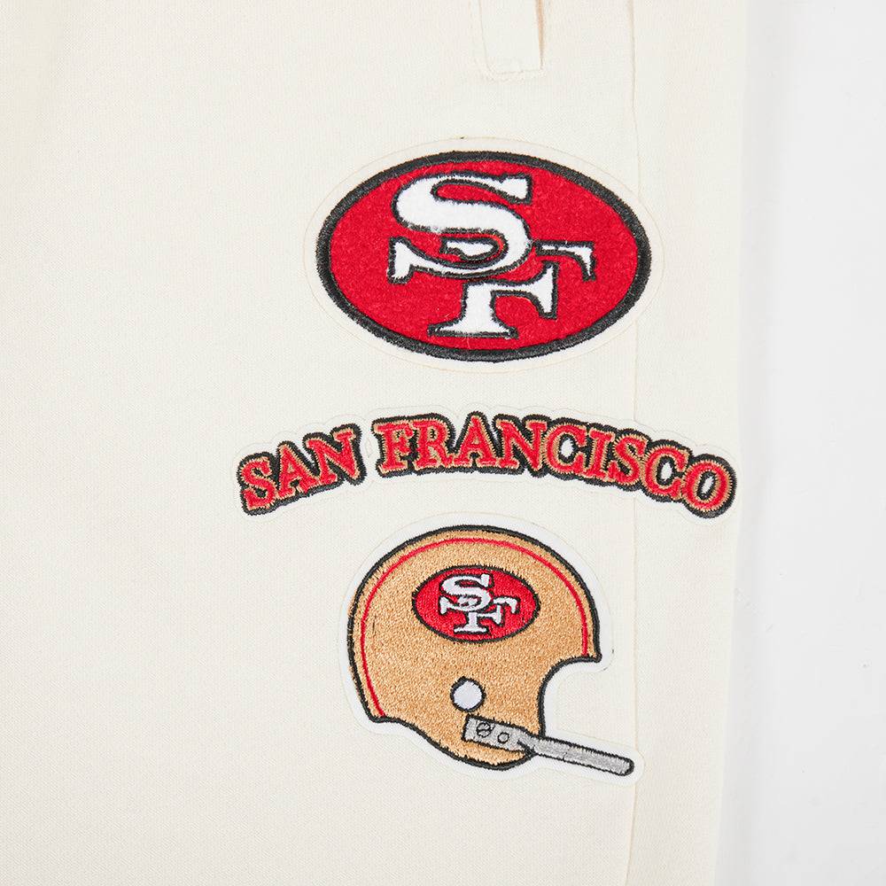 NFL San Francisco 49Ers Retro Classic Big Boy'S Rib Flc Sweatpant (Eggshell/ Red) product image 6, provided for visual