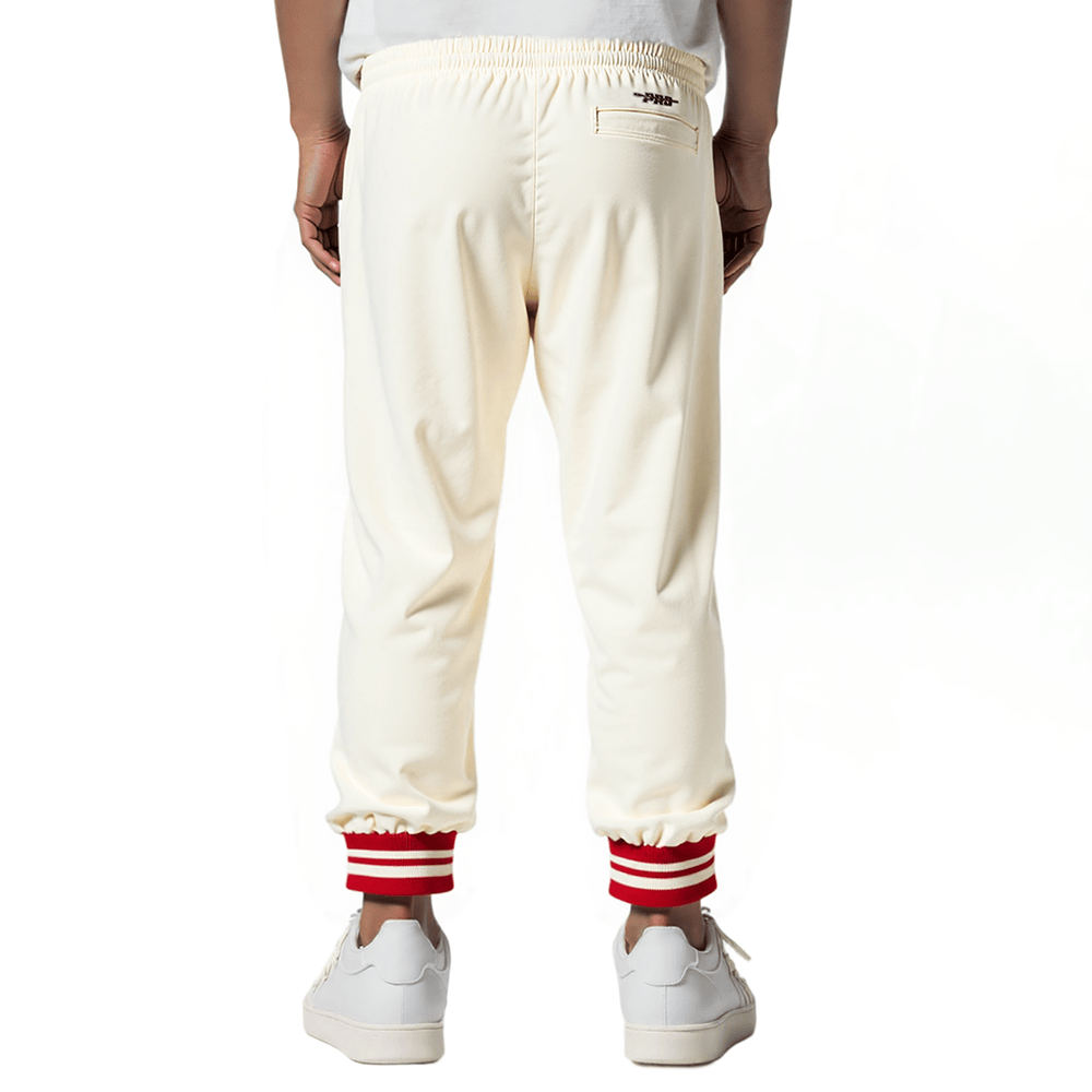 NFL San Francisco 49Ers Retro Classic Big Boy'S Rib Flc Sweatpant (Eggshell/ Red) product image 2, provided for visual
