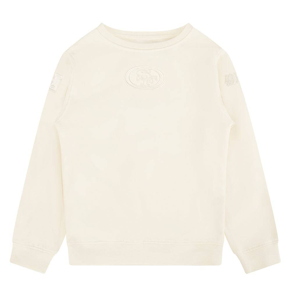NFL San Francisco 49Ers Neutral Big Boy'S Fleece Crewneck (Eggshell) product image 1, provided for visual reference and