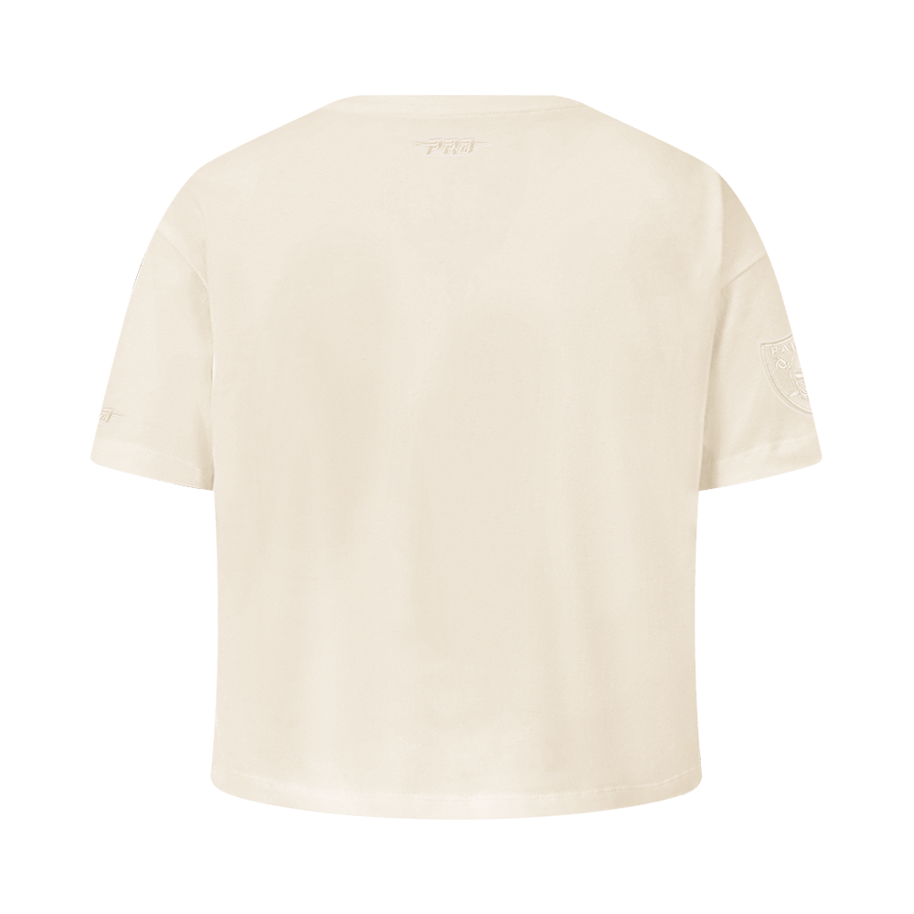NFL SAN FRANCISCO 49ERS NEUTRAL BIG GIRL'S SHORT SLEEVE BOXY T-Shirt (EGGSHELL) product image 3, provided for visual