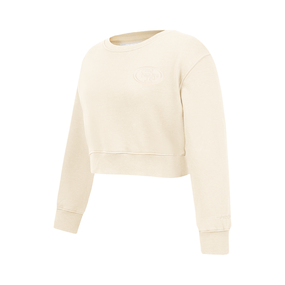 NFL San Francisco 49Ers Neutral Big Girl'S Fleece Crewneck (Eggshell) product image 2, provided for visual reference and