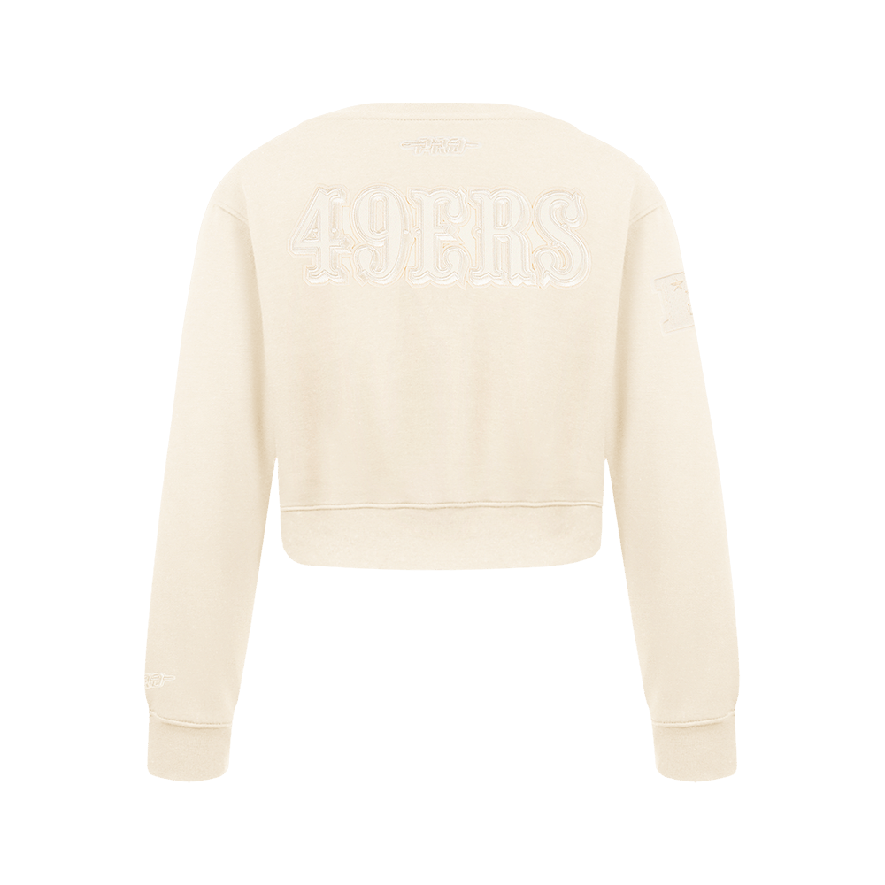 NFL San Francisco 49Ers Neutral Big Girl'S Fleece Crewneck (Eggshell) product image 3, provided for visual reference and