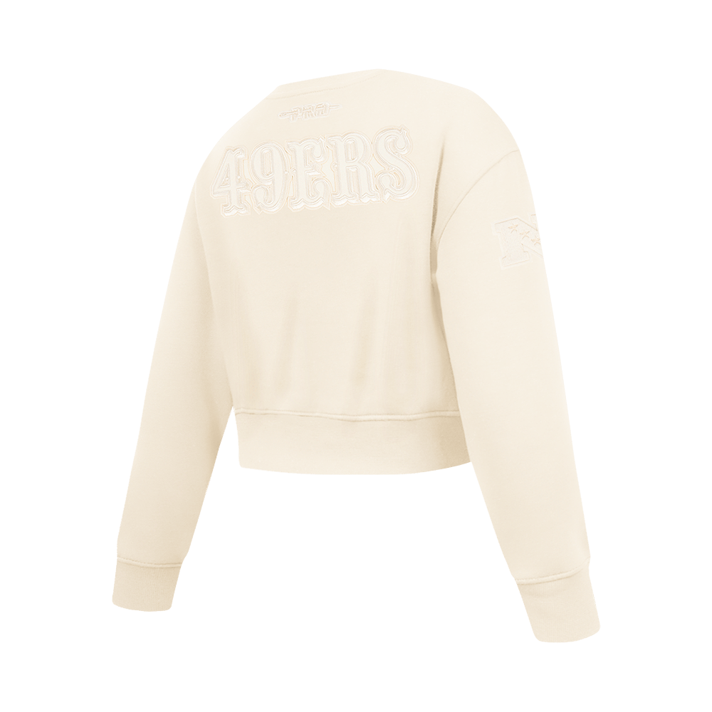 NFL San Francisco 49Ers Neutral Big Girl'S Fleece Crewneck (Eggshell) product image 4, provided for visual reference and