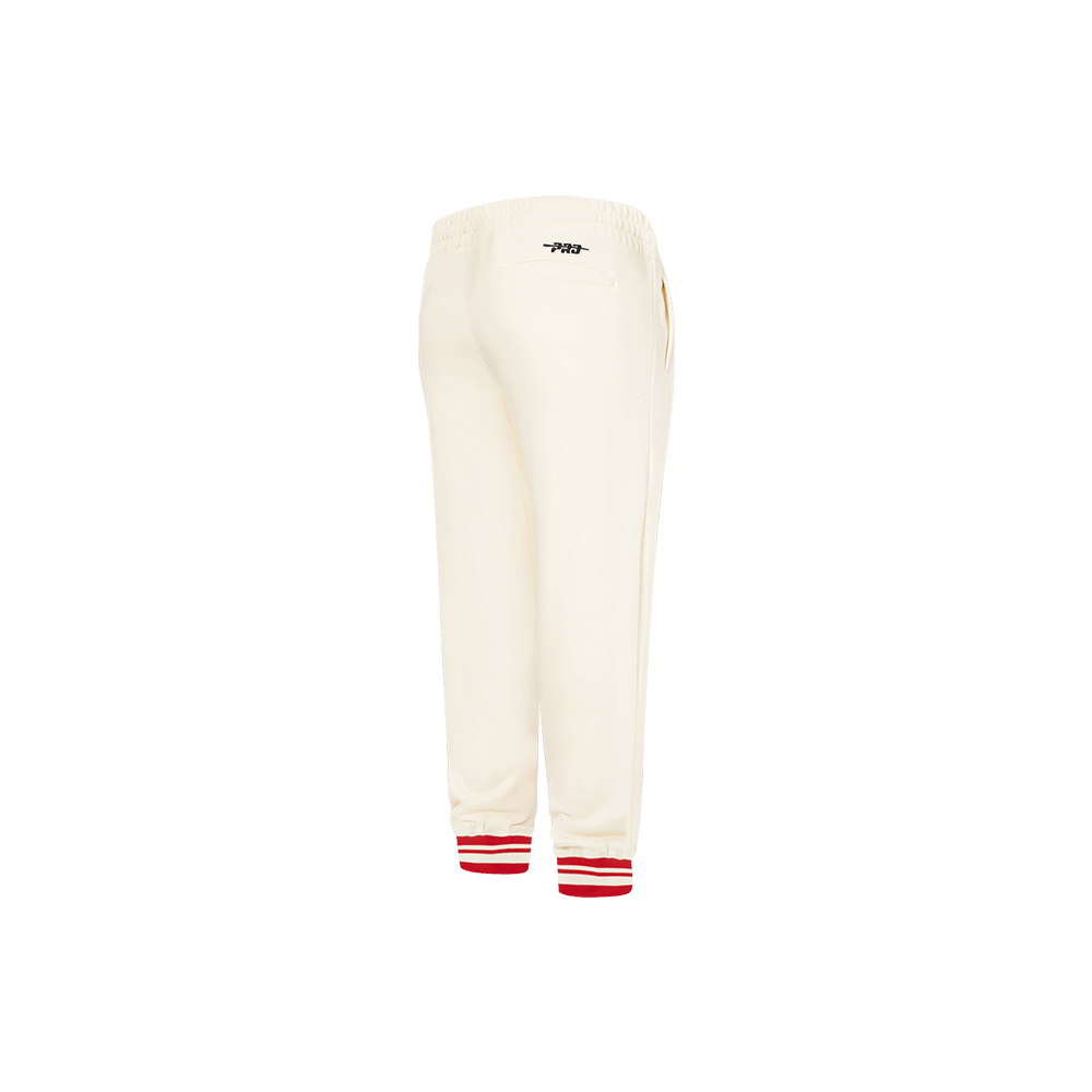 NFL San Francisco 49Ers Retro Classic Little Boy'S Rib Flc Sweatpant (Eggshell/ Red) product image 5, provided for visual