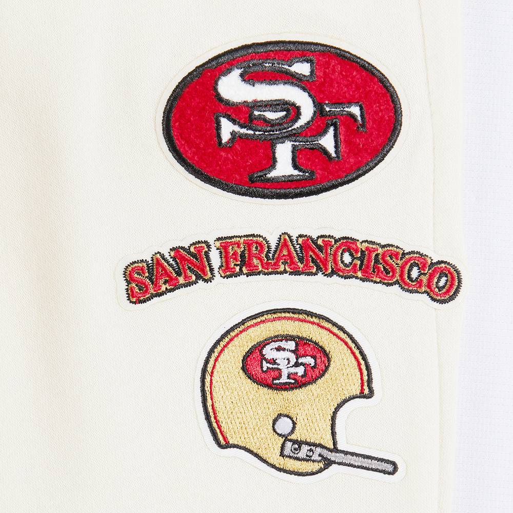 NFL San Francisco 49Ers Retro Classic Little Boy'S Rib Flc Sweatpant (Eggshell/ Red) product image 6, provided for visual