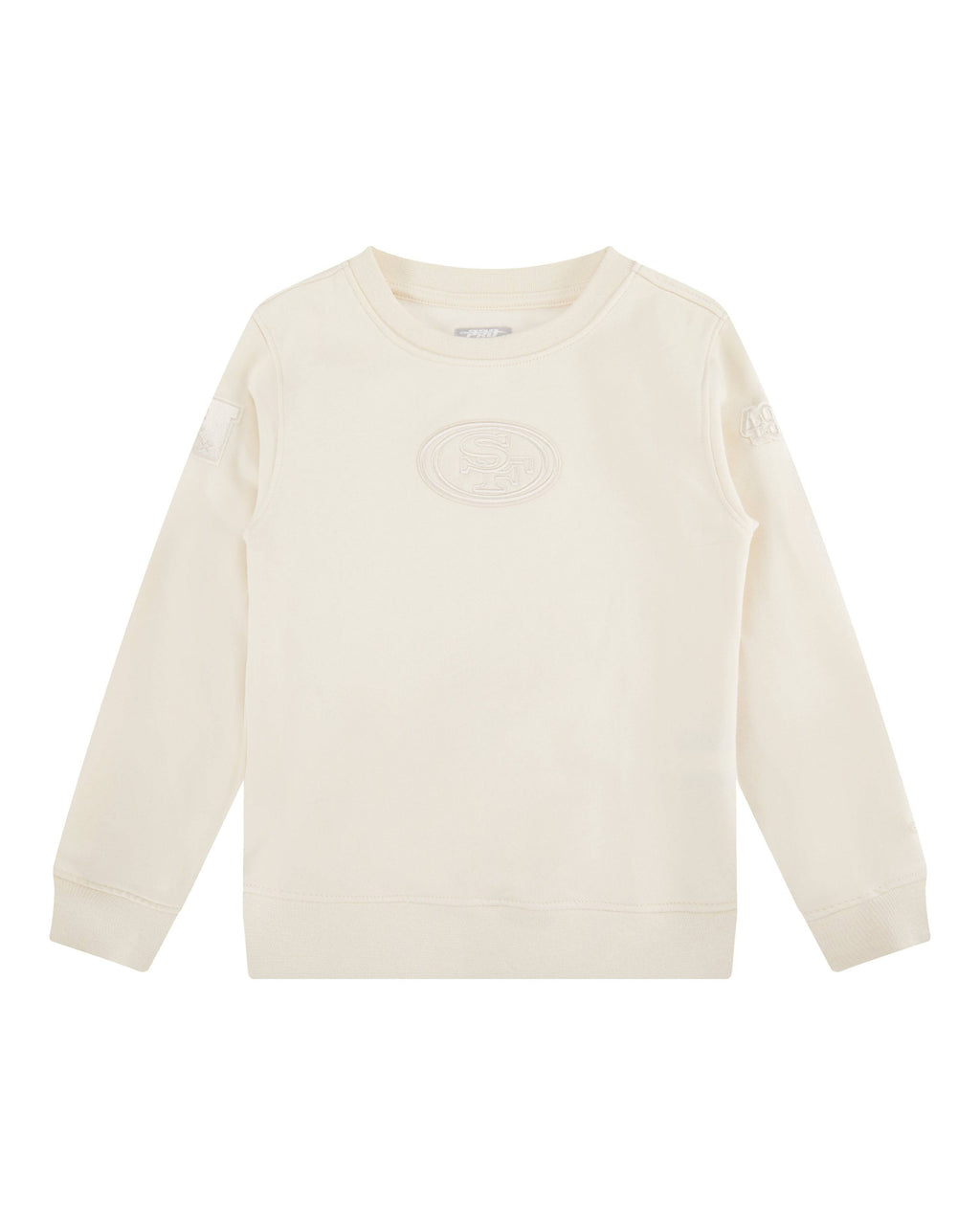NFL San Francisco 49Ers Neutral Little Boy'S Fleece Crewneck (Eggshell) product image 1, provided for visual reference and