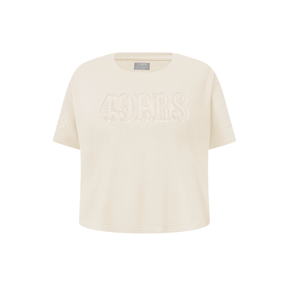 NFL SAN FRANCISCO 49ERS NEUTRAL LITTLE GIRL'S SHORT SLEEVE BOXY T-Shirt (EGGSHELL) product image 1, provided for visual