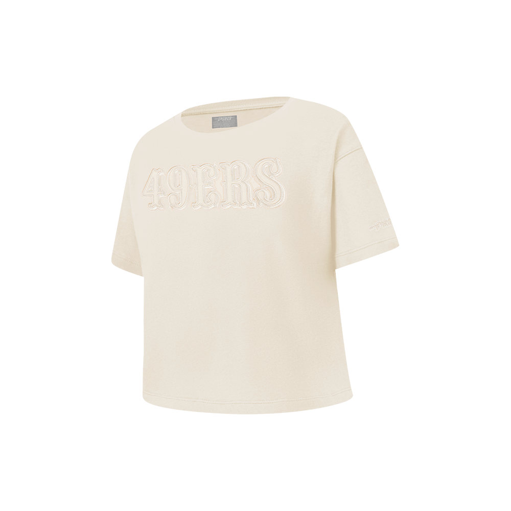 NFL SAN FRANCISCO 49ERS NEUTRAL LITTLE GIRL'S SHORT SLEEVE BOXY T-Shirt (EGGSHELL) product image 2, provided for visual