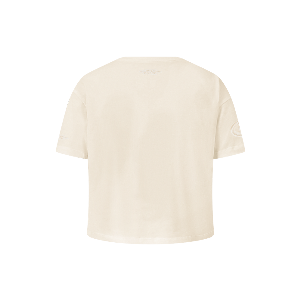 NFL SAN FRANCISCO 49ERS NEUTRAL LITTLE GIRL'S SHORT SLEEVE BOXY T-Shirt (EGGSHELL) product image 3, provided for visual