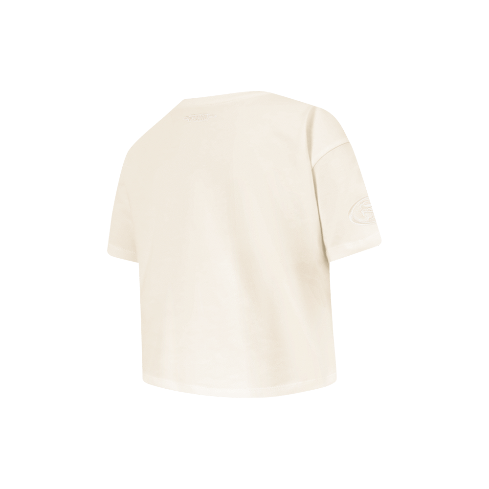 NFL SAN FRANCISCO 49ERS NEUTRAL LITTLE GIRL'S SHORT SLEEVE BOXY T-Shirt (EGGSHELL) product image 4, provided for visual