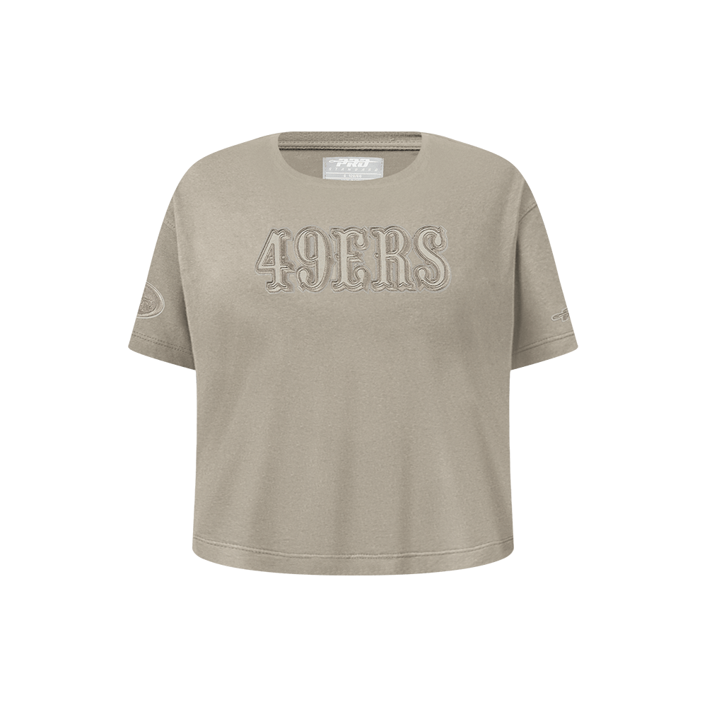 NFL SAN FRANCISCO 49ERS NEUTRAL LITTLE GIRL'S SHORT SLEEVE BOXY T-Shirt (TAUPE) product image 1, provided for visual