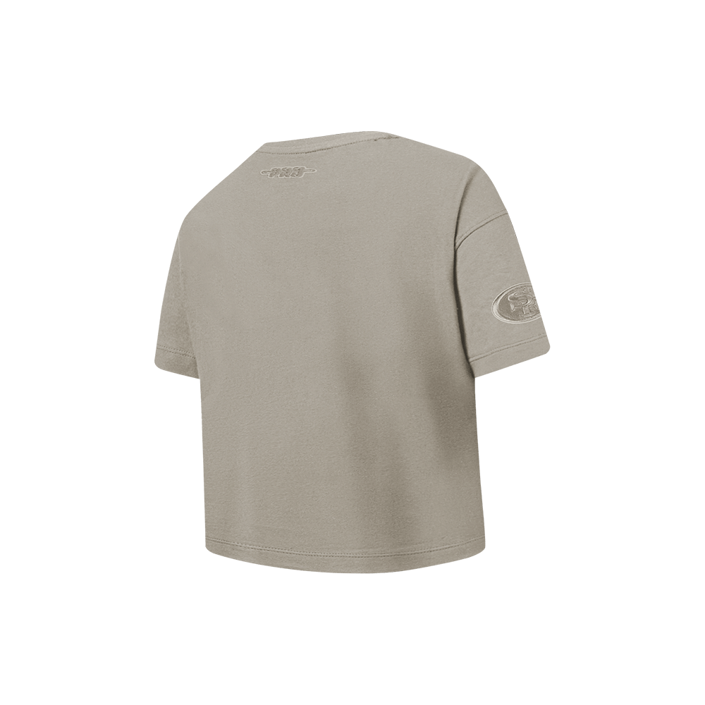 NFL SAN FRANCISCO 49ERS NEUTRAL LITTLE GIRL'S SHORT SLEEVE BOXY T-Shirt (TAUPE) product image 4, provided for visual
