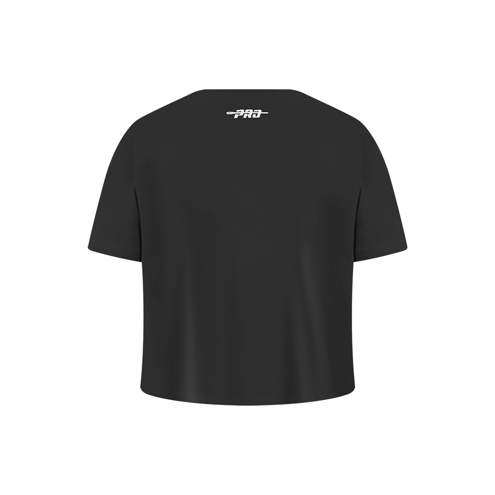 NFL SAN FRANCISCO 49ERS RETRO CLASSIC LITTLE GIRL'S SHORT SLEEVE BOXY T-Shirt (BLACK) product image 3, provided for visual