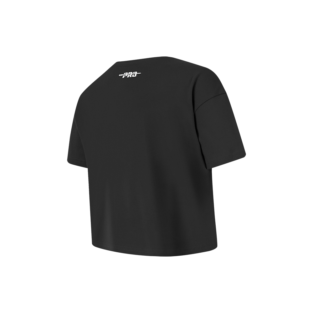 NFL SAN FRANCISCO 49ERS RETRO CLASSIC LITTLE GIRL'S SHORT SLEEVE BOXY T-Shirt (BLACK) product image 4, provided for visual