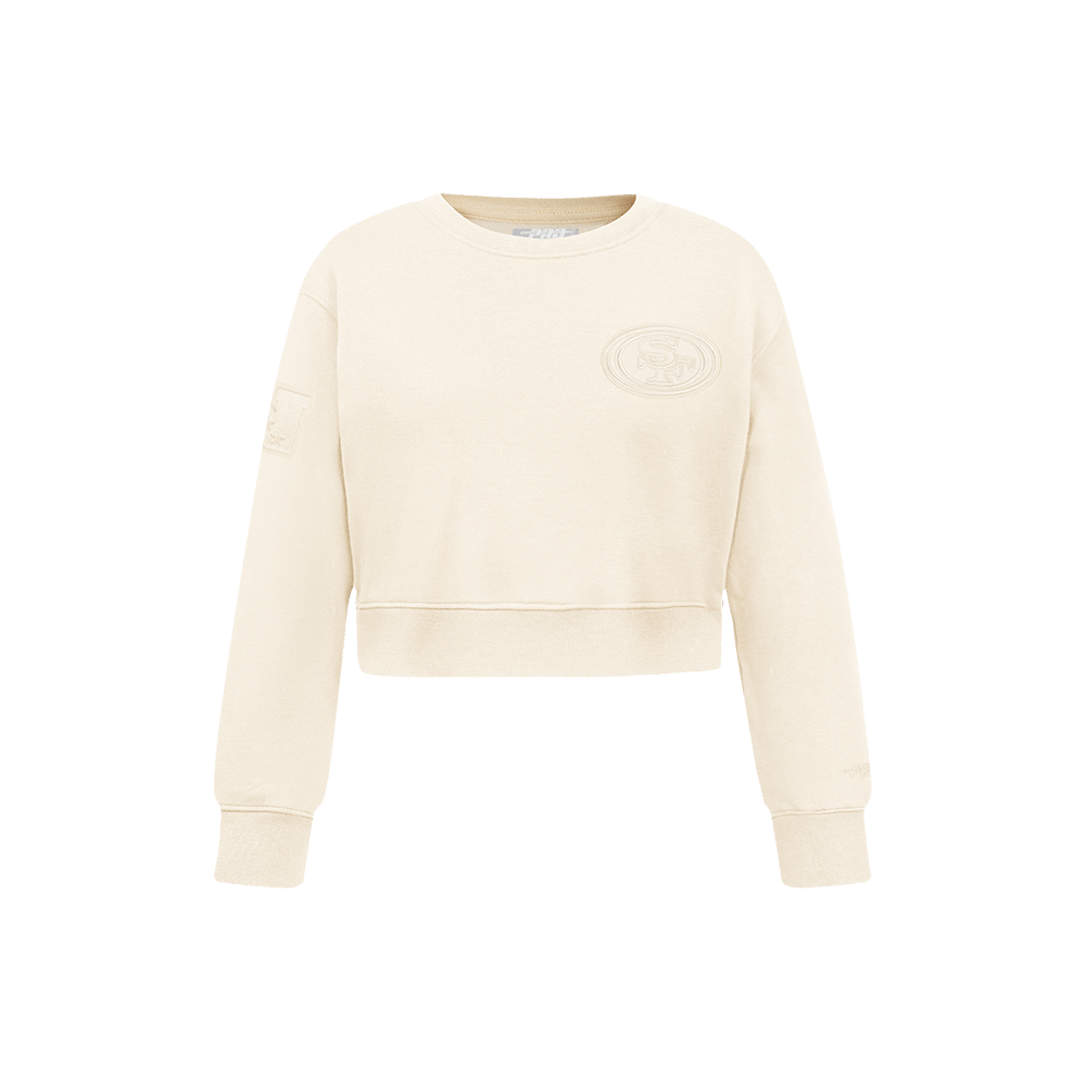 NFL San Francisco 49Ers Neutral Little Girl'S Fleece Crewneck (Eggshell) product image 1, provided for visual reference and