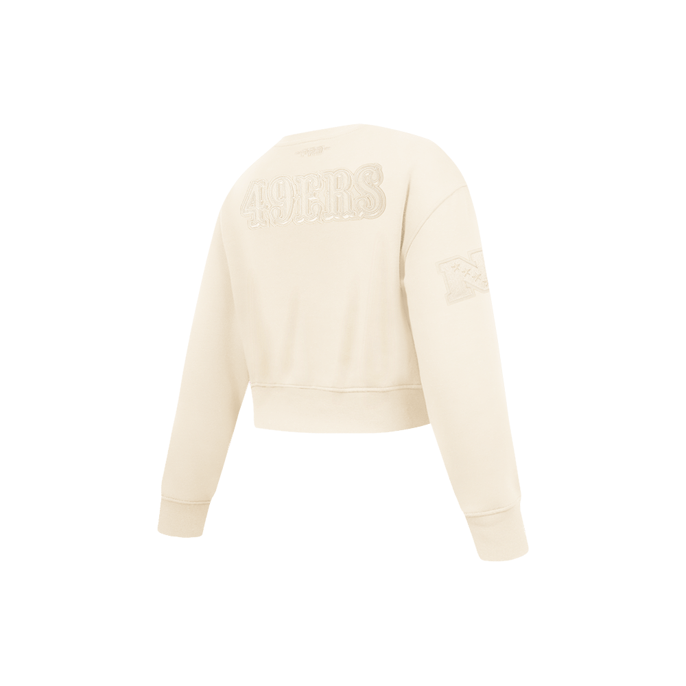 NFL San Francisco 49Ers Neutral Little Girl'S Fleece Crewneck (Eggshell) product image 4, provided for visual reference and