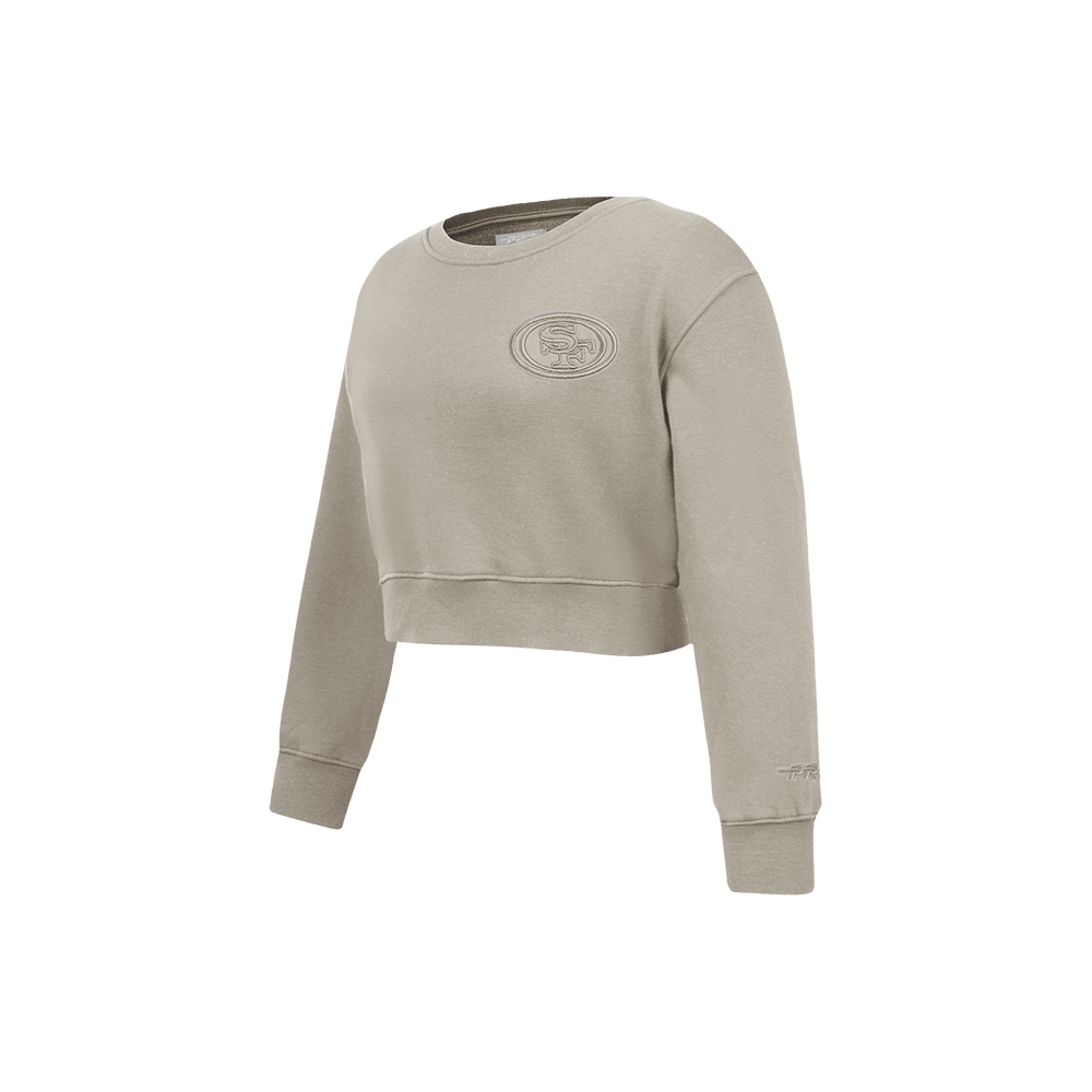NFL San Francisco 49Ers Neutral Little Girl'S Fleece Crewneck (Taupe) product image 2, provided for visual reference and