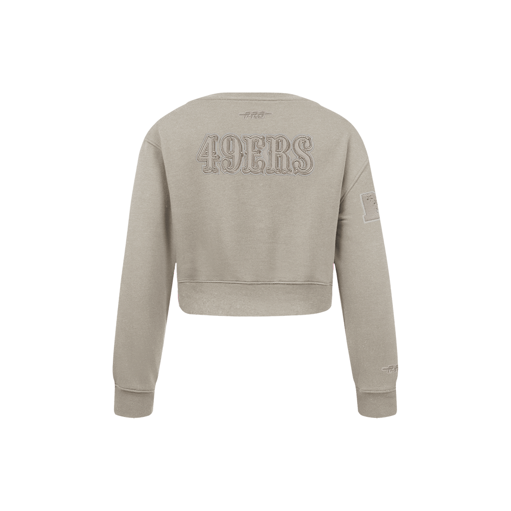 NFL San Francisco 49Ers Neutral Little Girl'S Fleece Crewneck (Taupe) product image 3, provided for visual reference and