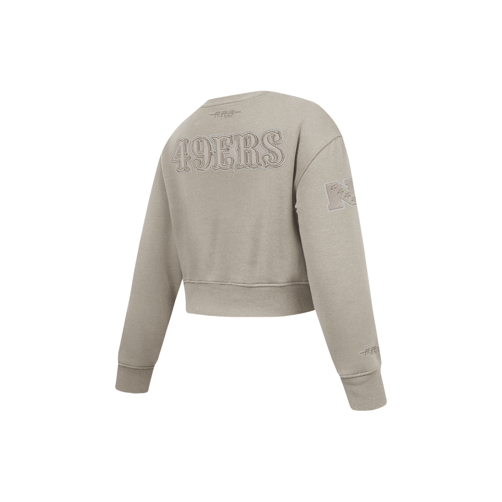 NFL San Francisco 49Ers Neutral Little Girl'S Fleece Crewneck (Taupe) product image 4, provided for visual reference and