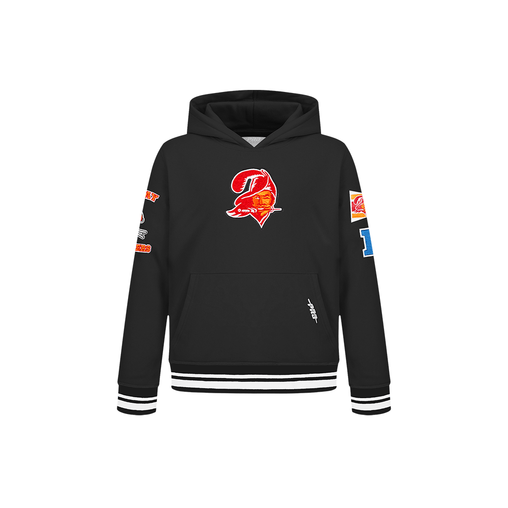 NFL Tampa Bay Buccaneers Retro Classic Little Boy'S Rib Fleece Pullover Hoodie (Black) product image 1, provided for visual