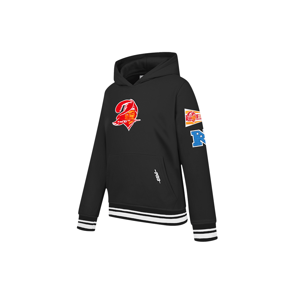 NFL Tampa Bay Buccaneers Retro Classic Little Boy'S Rib Fleece Pullover Hoodie (Black) product image 2, provided for visual