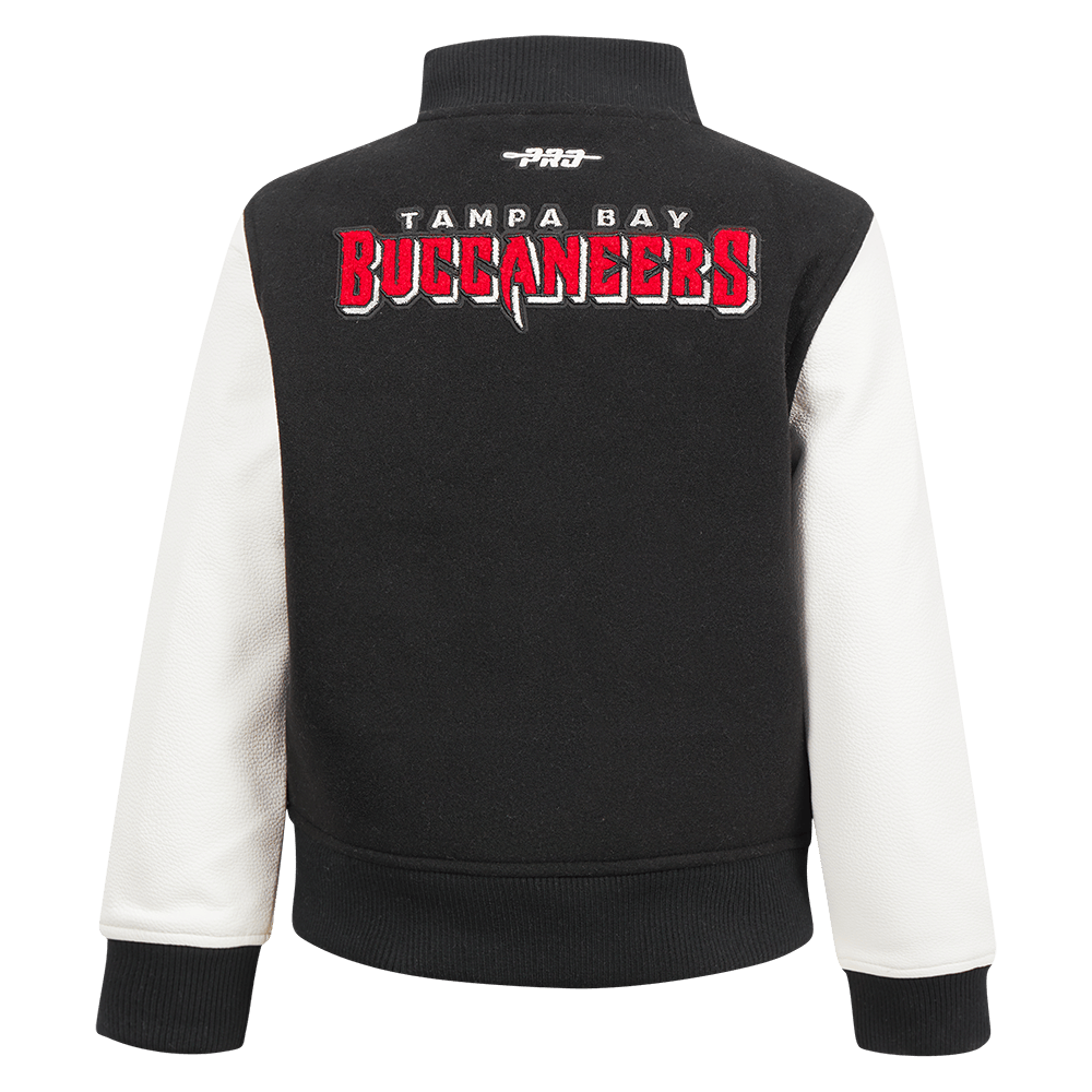 NFL Tampa Bay Buccaneers Classic Little Boy'S Wool Varsity Jacket (Black/White) product image 3, provided for visual