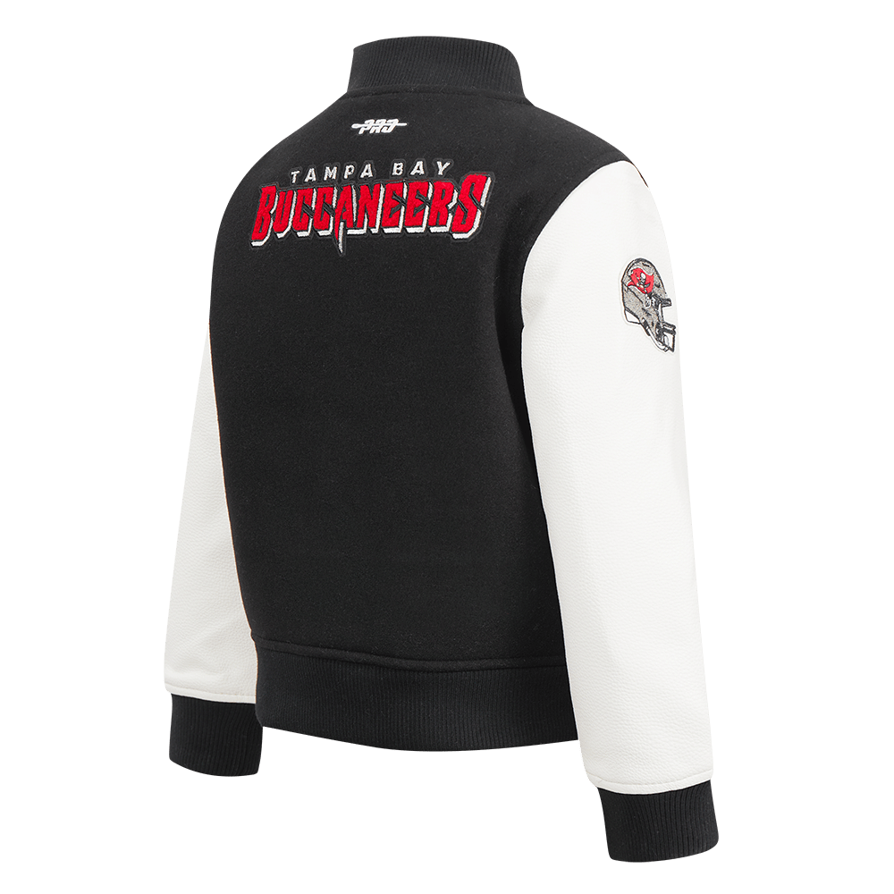 NFL Tampa Bay Buccaneers Classic Little Boy'S Wool Varsity Jacket (Black/White) product image 4, provided for visual