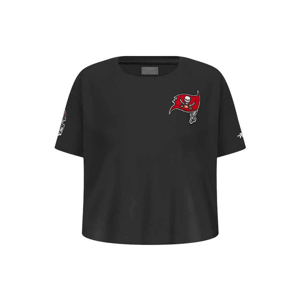 NFL TAMPA BAY BUCCANEERS CLASSIC LITTLE GIRL'S SHORT SLEEVE BOXY T-Shirt (BLACK) product image 1, provided for visual