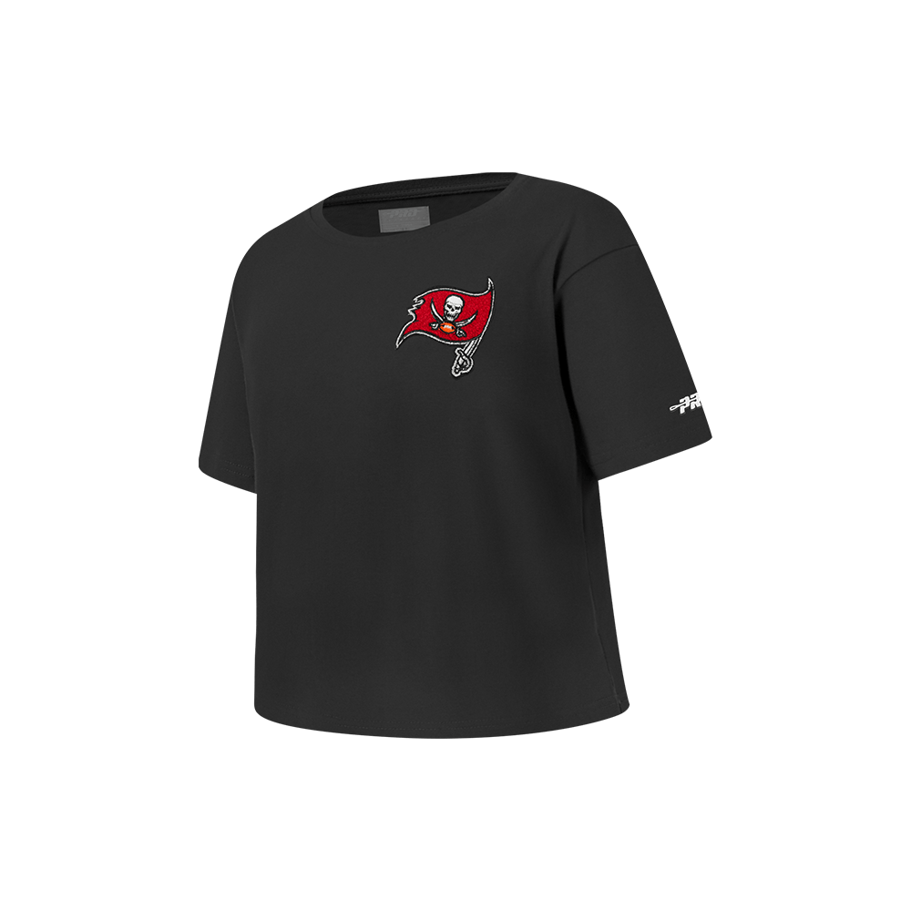 NFL TAMPA BAY BUCCANEERS CLASSIC LITTLE GIRL'S SHORT SLEEVE BOXY T-Shirt (BLACK) product image 2, provided for visual
