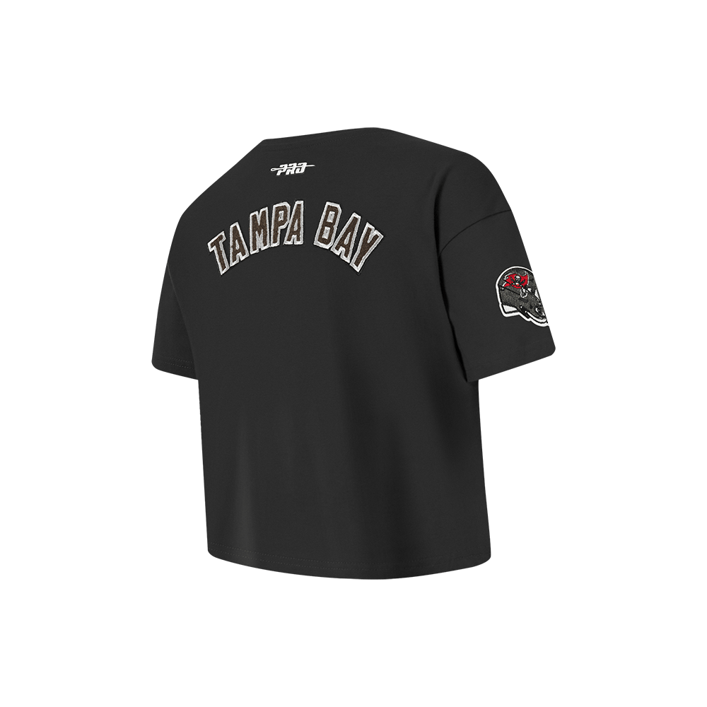 NFL TAMPA BAY BUCCANEERS CLASSIC LITTLE GIRL'S SHORT SLEEVE BOXY T-Shirt (BLACK) product image 4, provided for visual